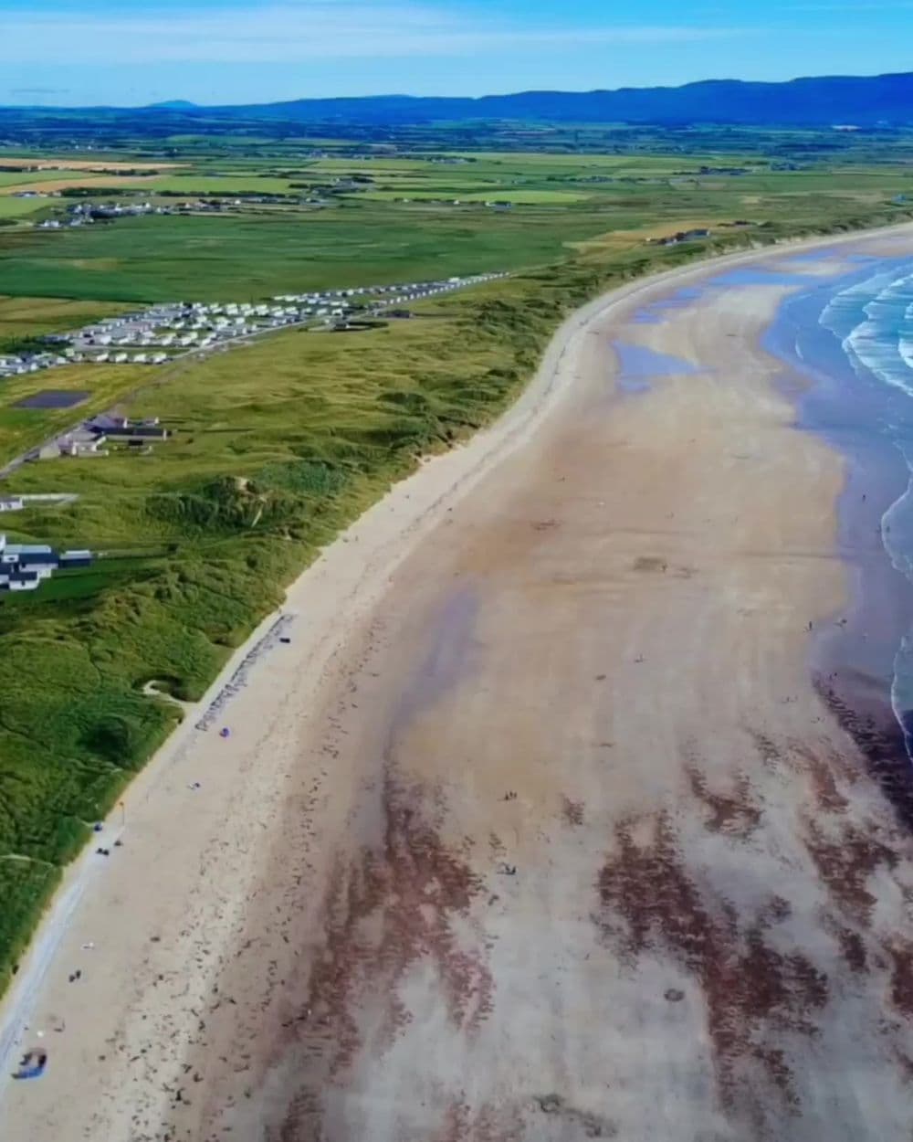 Aerial drone shot of a beach on the Wild Atlantic Way